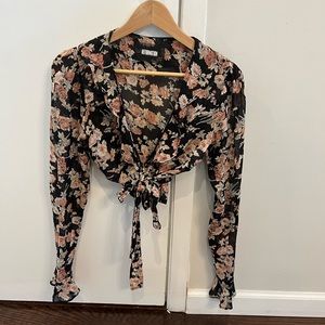 Reformation tie wrap floral top size small